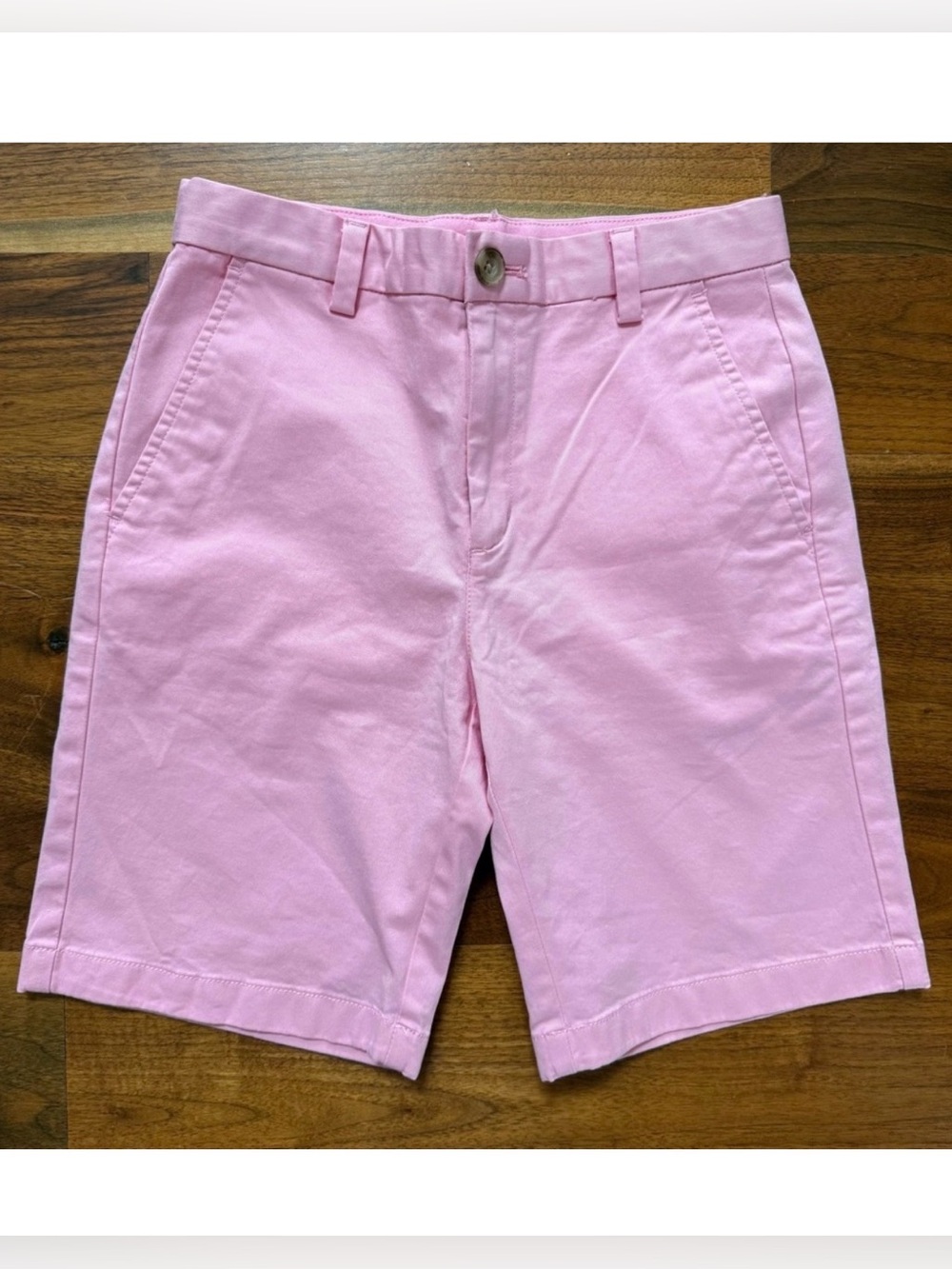 NWOT Vineyard Vines Boys Pink Flat Front Chino Cotton Shorts Size 12